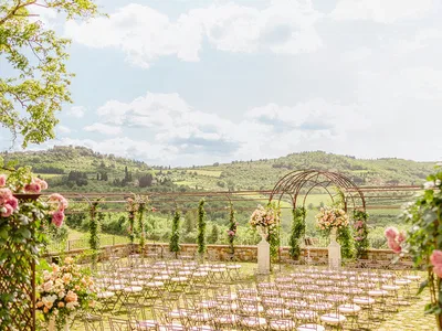 Vignamaggio Ceremony Pergola Corner Shot