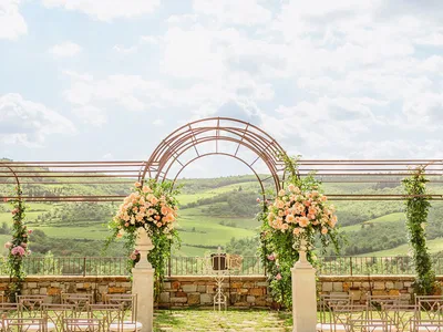 Vignamaggio Ceremony Pergola Front View