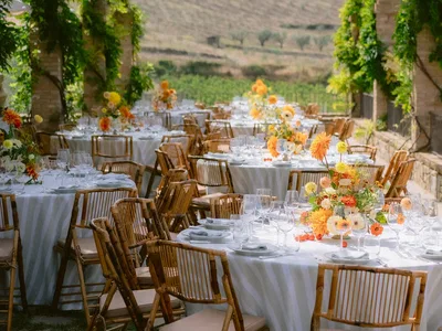 Vignamaggio Solarium Brunch Above Pool