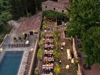 Vignamaggio Solarium Welcome Dinner Drone