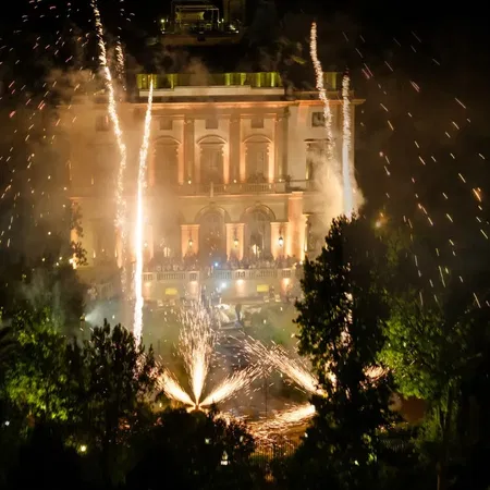 Villa Cora Facade At Night