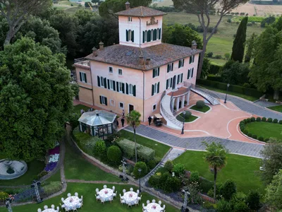 Villa Valentini Bonaparte Aerial View of A Wedding