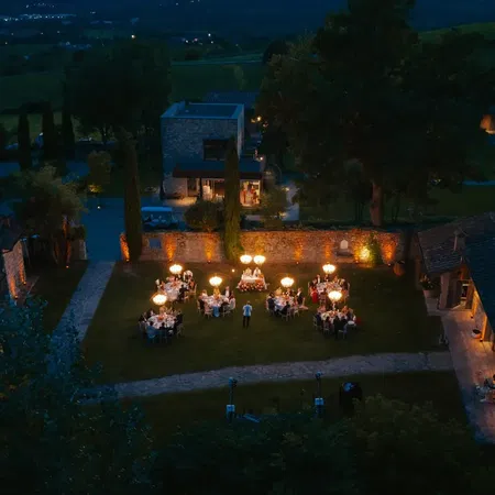 Borgo Corsignano Aerial View Night