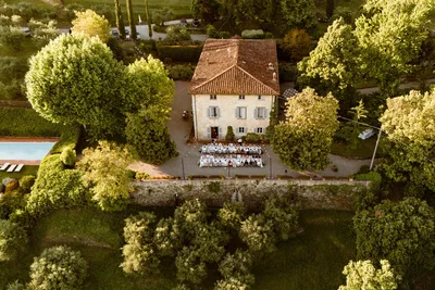 Fattoria del Cipresso Drone Wedding Tables