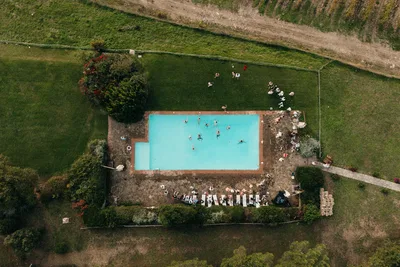 Le Filigare Pool Aerial View
