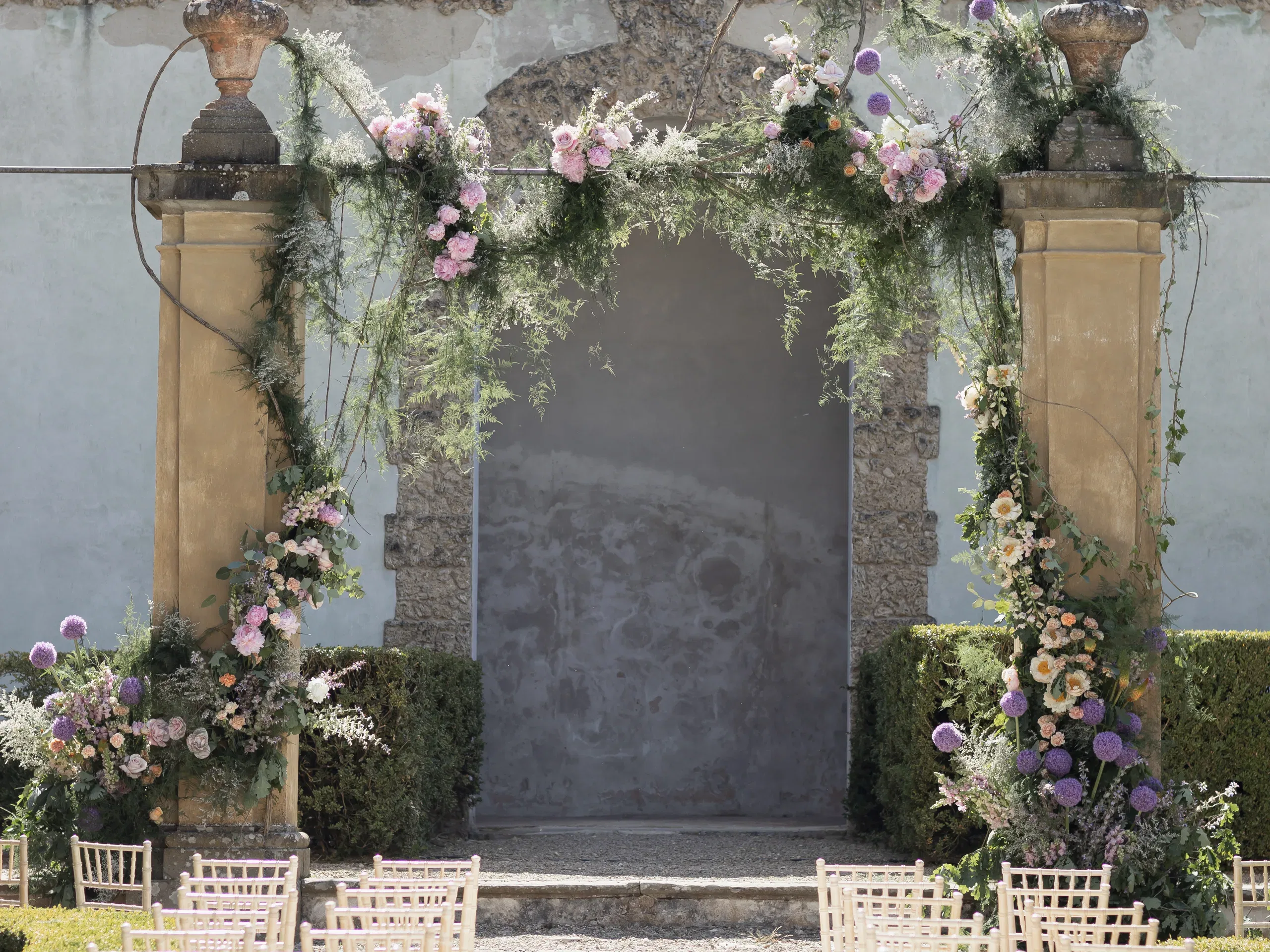 Tenuta la Cona Aviary Ceremony Set Up