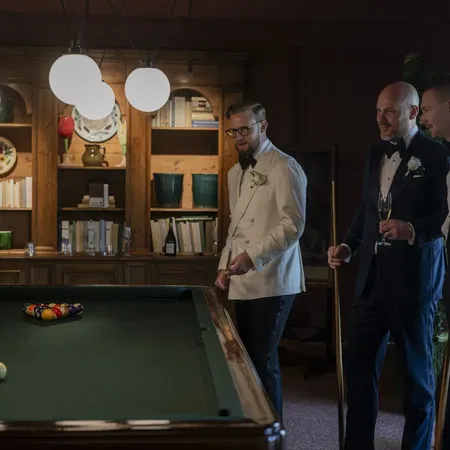 Vignamaggio Billard Room Groom And Groomsmen