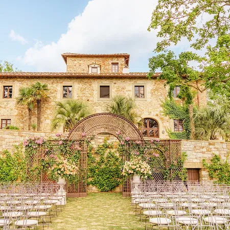 Vignamaggio Ceremony Backdrop Pergola