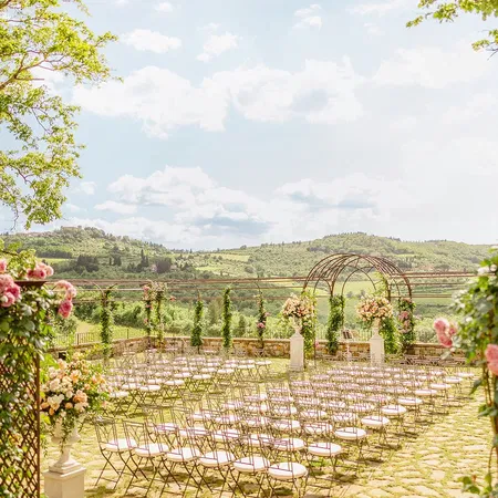 Vignamaggio Ceremony Pergola Corner Shot
