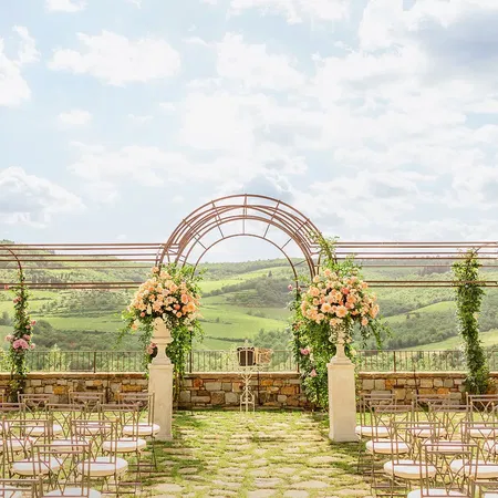 Vignamaggio Ceremony Pergola Front View