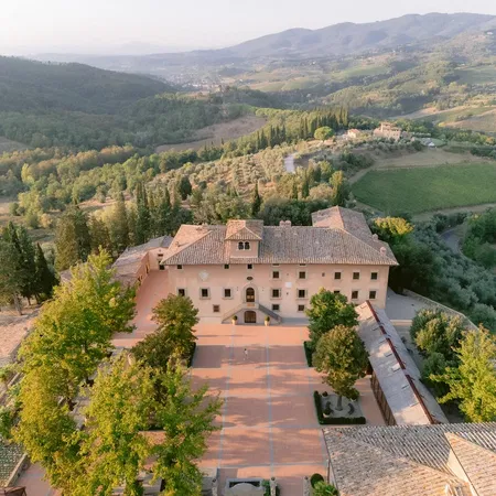 Vignamaggio Drone Courtyard Main Building