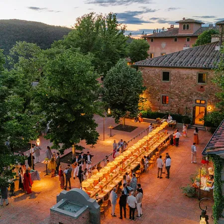 Vignamaggio Stone Table Night Angle