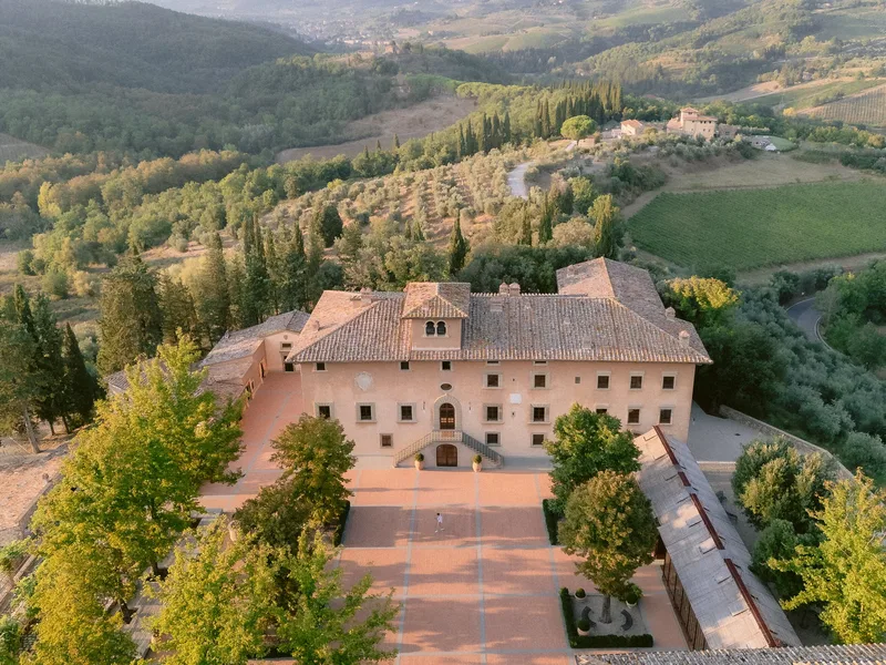 Vignamaggio Drone Courtyard Main Building