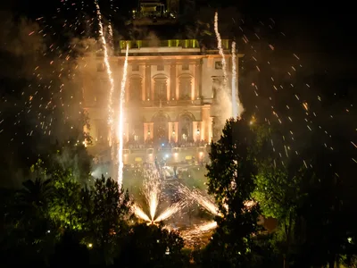 Villa Cora Facade At Night