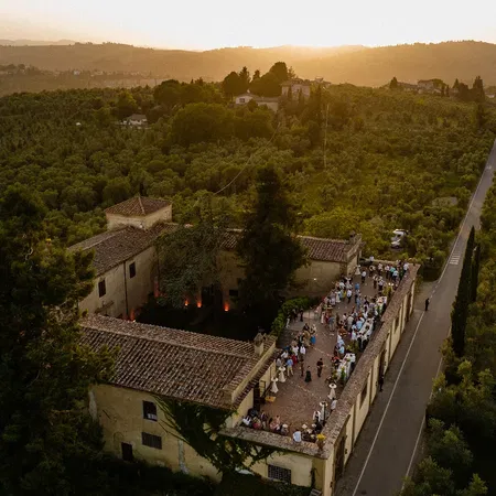 Villa Medicea di Lilliano Aerial View