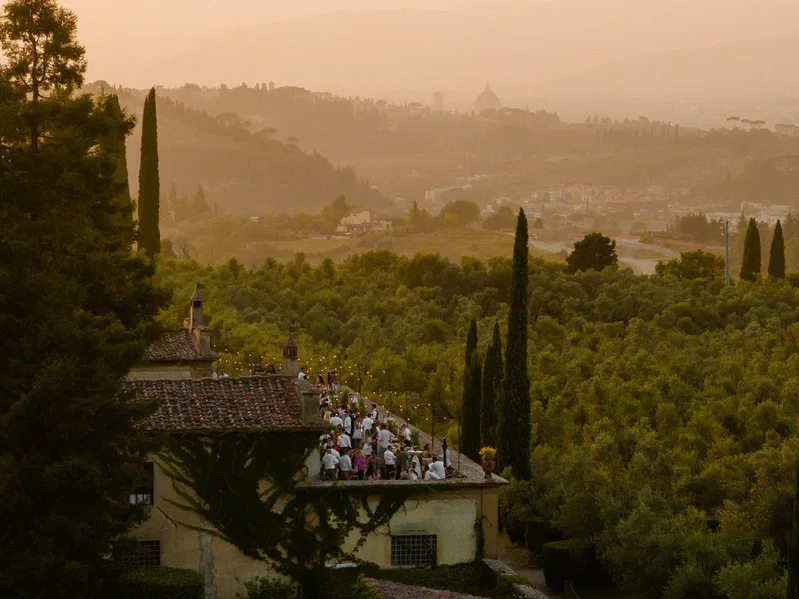 Villa Medicea di Lilliano Terrace Over The Florence Duomo