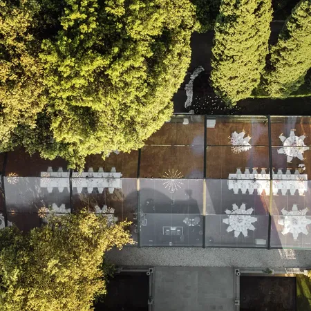 Villa Valentini Bonaparte Aerial View of A Reception Under a Tent