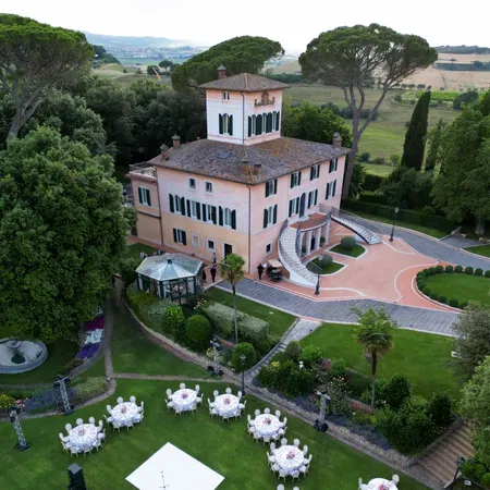 Villa Valentini Bonaparte Aerial View of A Wedding