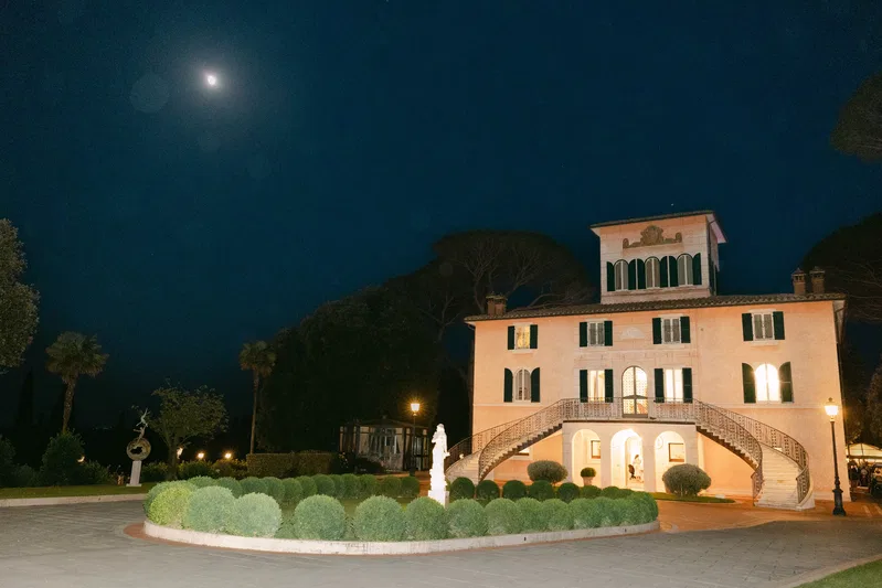 Villa Valentini Bonaparte Villa Facade At Night